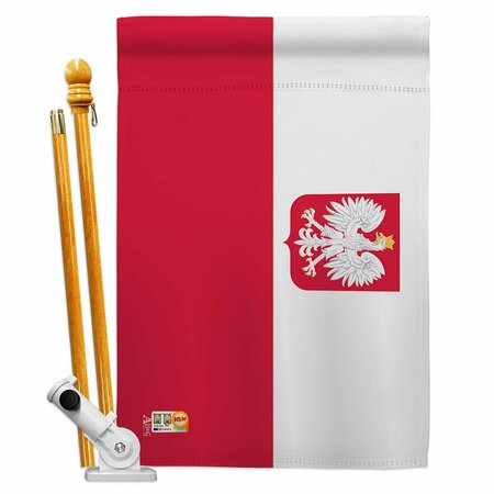 COSA 28 x 40 in. Poland w/Eagle Flags of the World Nationality Impressions Vertical House Flag Set CO2061818